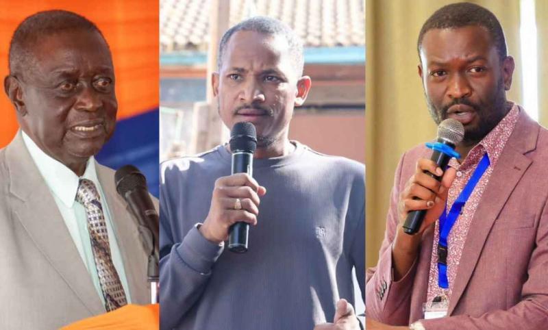 File image of ODM leader Oburu Oginga, Embakasi East MP Babu Owino, and Nairobi Senator Edwin Sifuna.